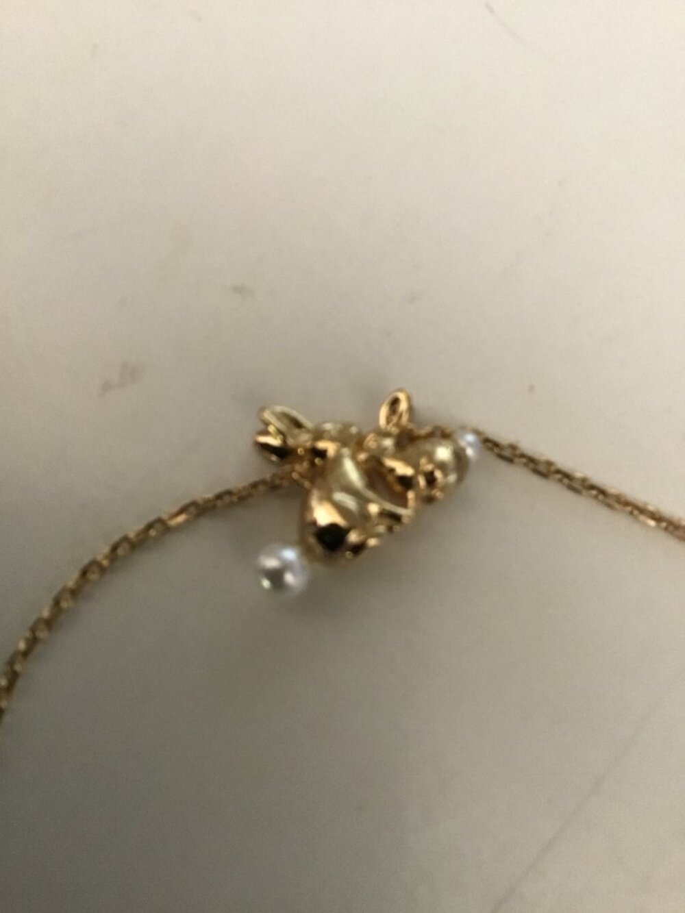 Kate Spade New Gold and Pearl 2 Bunnies Bracelet - Picture 3 of 4